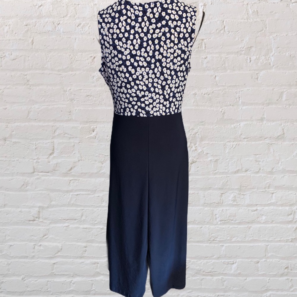 Gilli Navy Blue Floral Sleeveless V-neck Midi Dress - Picture 6 of 12